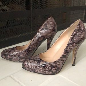 Purple snakeskin heels- Audrey Brooke